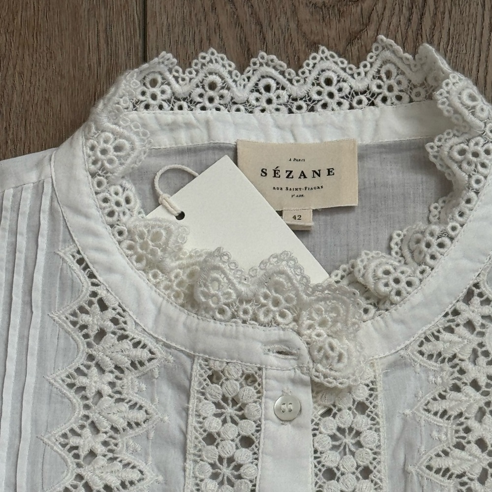 Sezane Rym Blouse in Ecru - Picture 8 of 11
